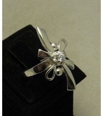 R001047 Stylish Genuine Sterling Silver Ring Stamped Solid 925 CZ Handmade Empress
