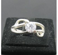 R000999 Stylish Genuine Sterling Silver Ring Solid 925 CZ Hallmarked Handmade Empress