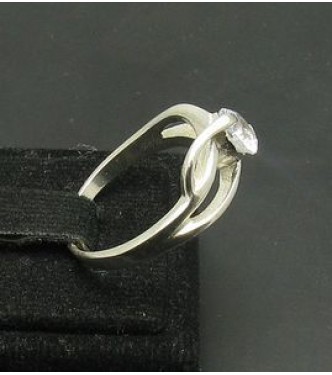 R000999 Stylish Genuine Sterling Silver Ring Solid 925 CZ Hallmarked Handmade Empress