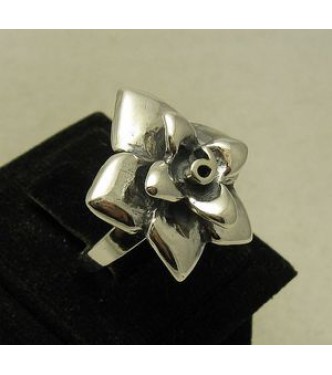R000249 Genuine Stylish Sterling Silver Ring Solid 925 Flower Rose Handmade Hallmarked