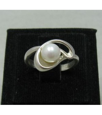 R000075 Stylish Genuine Sterling Silver Ring Hallmarked Solid 925 Pearl Handmade