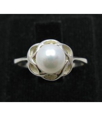 R001067 Genuine Stylish Sterling Silver Ring Stamped Solid 925 Pearl Handmade Empress