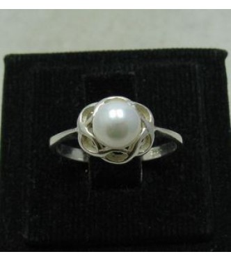 R001067 Genuine Stylish Sterling Silver Ring Stamped Solid 925 Pearl Handmade Empress