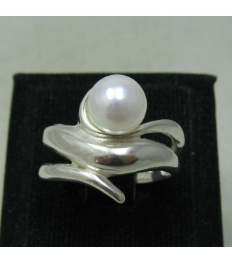R001130 Genuine Handmade Stylish Sterling Silver Ring Solid 925 Pearl Hallmarked 