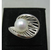R001129 Genuine Fancy Stylish Sterling Silver Ring Solid 925 Pearl Handmade Empress