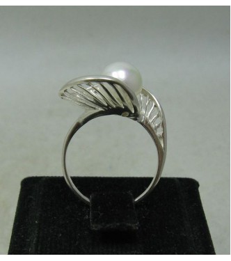R001129 Genuine Fancy Stylish Sterling Silver Ring Solid 925 Pearl Handmade Empress