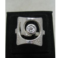 R001179 Genuine Stylish Sterling Silver Ring Solid 925 Spiral CZ Handmade Empress