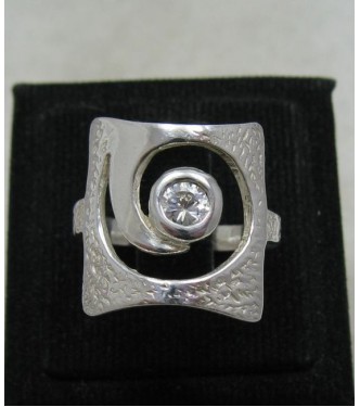 R001179 Genuine Stylish Sterling Silver Ring Solid 925 Spiral CZ Handmade Empress