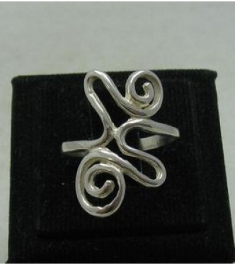 R001068 Stylish Sterling Silver Ring Stamped Solid 925 Spiral Handmade Empress