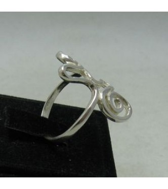 R001068 Stylish Sterling Silver Ring Stamped Solid 925 Spiral Handmade Empress
