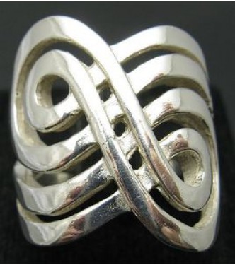 R001007 Stylish Sterling Silver Ring Hallmarked Solid 925 Spiral Nickel Free Empress