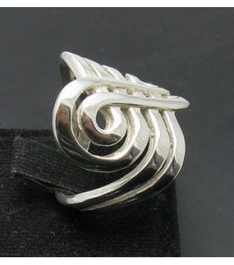 R001007 Stylish Sterling Silver Ring Hallmarked Solid 925 Spiral Nickel Free Empress