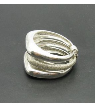 R000342 Stylish Sterling Silver Ring Triple Band Lasar Finished Solid 925 Handmade