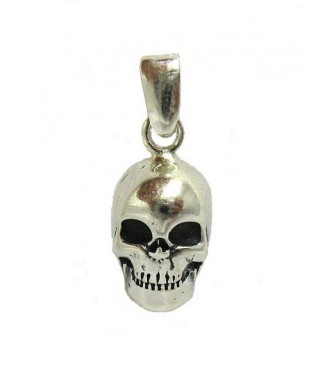 PE000886 Sterling Silver Pendant Charm Solid 925 Skull
