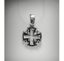 PE000901 Sterling silver pendant Jerusalem cross solid 925