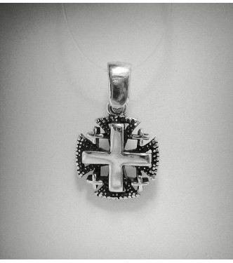 PE000901 Sterling silver pendant Jerusalem cross solid 925