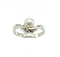R000022 Stylish Sterling Silver Ring Hallmarked Solid 925 With 6mm Pearl Empress