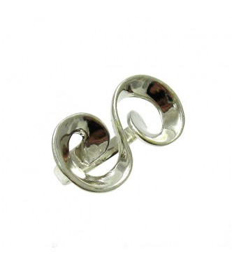 R000002 Stylish Genuine Sterling Silver Ring Stamped Solid 925 Spiral Perfect Quality