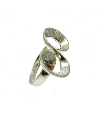 R000002 Stylish Genuine Sterling Silver Ring Stamped Solid 925 Spiral Perfect Quality