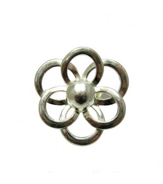 R000003 Plain Stylish Sterling Silver Ring Flower Solid 925 Handmade Perfect Quality