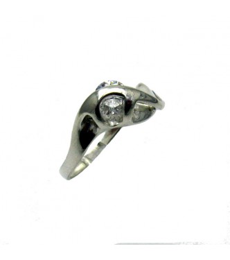 R000011 Stylish Sterling Silver Ring Genuine Solid 925 Rolling Cubic Zirconia Handmade