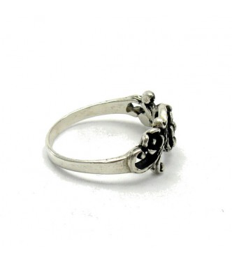R000084 Stylish Genuine Sterling Silver Ring Hallmarked Solid 925 Flowers Handmade