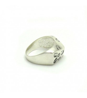 R000033 Stylish Plain Sterling Silver Ring Hallmarked Solid 925 Flower Handmade Empress