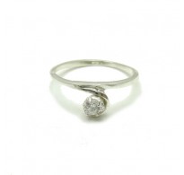R000097 Plain Sterling Silver Ring Solid 925 With 4mm Cubic Zirconia Empress Nickel Free