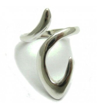 R000098 Stylish Long Sterling Silver Ring Hallmarked Solid 925 Perfect Quality Handmade 