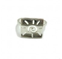 R000099 Stylish Sterling Silver Ring Hallmarked Solid 925 Sun Handmade Nickel Free