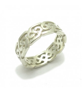 R000138 Stylish Sterling Silver Ring Hallmarked Genuine Solid 925 Celtic Band Empress