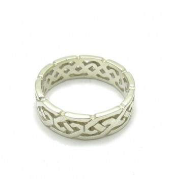 R000138 Stylish Sterling Silver Ring Hallmarked Genuine Solid 925 Celtic Band Empress