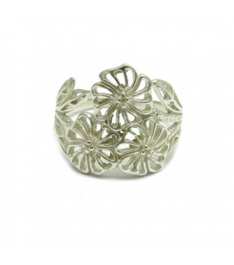 R000170 Sterling Silver Ring Stamped Genuine Solid 925 Flower Nickel Free Empress