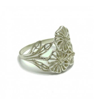 R000170 Sterling Silver Ring Stamped Genuine Solid 925 Flower Nickel Free Empress