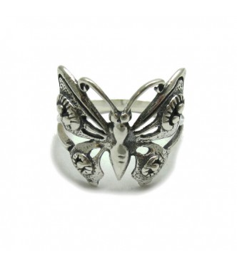 R000214 Stylish Genuine Sterling Silver Ring Stamped Solid 925 Butterfly Handmade
