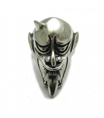 R000259 Genuine Sterling Silver Biker's Ring Solid 925 Devil Skull Handmade Empress