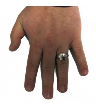 R000271 Sterling Silver Men's Ring Genuine Stamped Solid 925 Cross Handmade