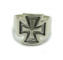 R000272 Stylish Sterling Silver Men's Ring Genuine Solid 925 Cross Handmade Empress