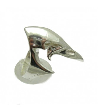 R000275 Stylish Genuine Sterling Silver Ring Solid 925 Raven Skull Biker Handmade