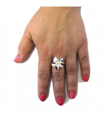 R000287 Stylish Sterling Silver Ring Stamped Solid 925 Flower Perfect Quality Handmade