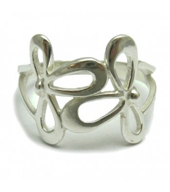 R000325 Stylish Sterling Silver Women's Ring Genuine Solid 925 Flower Handmade Empress