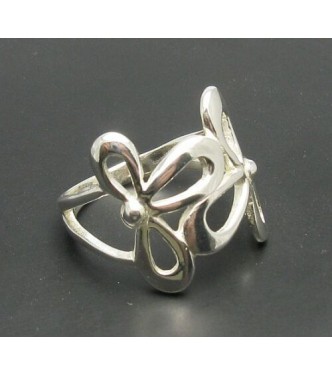R000325 Stylish Sterling Silver Women's Ring Genuine Solid 925 Flower Handmade Empress