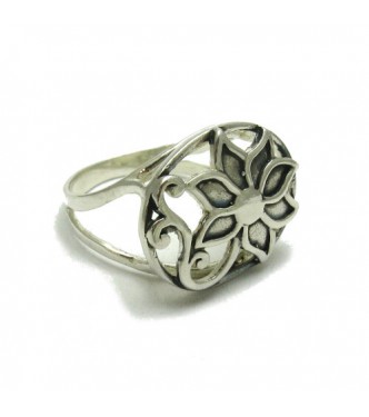  R000381 Sterling Silver Flower Ring Genuine Hallmarked Solid 925 New Handmade Empress