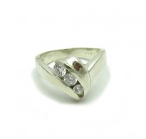 R000424 Sterling Silver Ring Hallmarked Genuine Solid 925 With Cubic Zirconia Empress