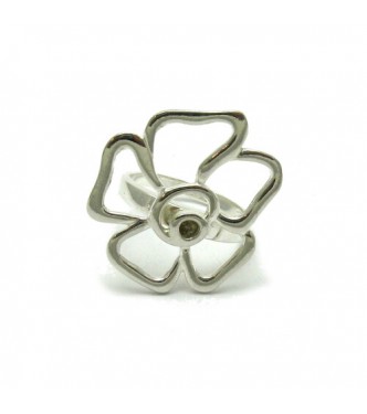  R000440 Sterling Silver Ring Flower Hallmarked Genuine Solid 925 Handmade Empress