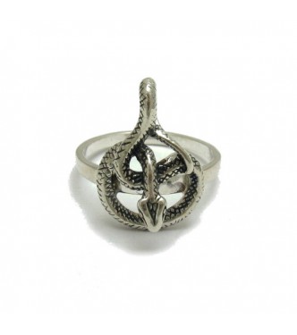 R000683 Stylish Sterling Silver Ring Stamped Solid 925 Snake Handmade Empress