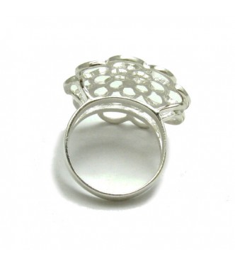 R000708 Genuine Sterling Silver Ring Hallmarked Solid 925 Flower Handmade Empress