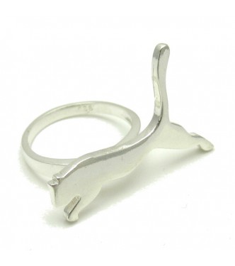 R001566 Genuine Sterling Silver Ring Stamped Solid 925 Cat Nickel Free Handmade