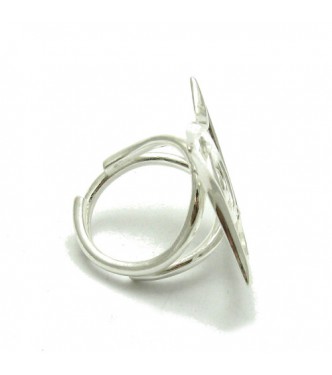R001615 Genuine Sterling Silver Ring Solid 925 Spiral Adjustable Size Handmade