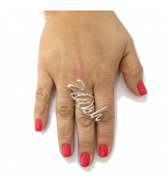 R001617 Sterling Silver Ring Wish Genuine Solid 925 Adjustable Size Handmade Empress